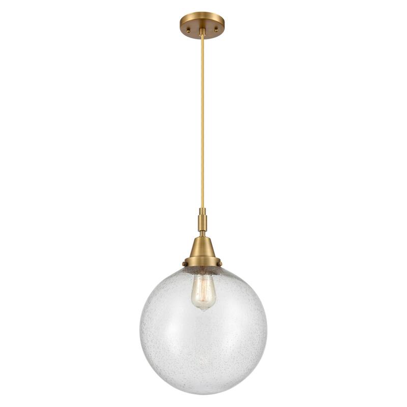 Innovations Lighting Downtown Urban - Caden Beacon - 1 Light 12" Cord Hung Mini Pendant - Brushed Brass/Seedy Shade