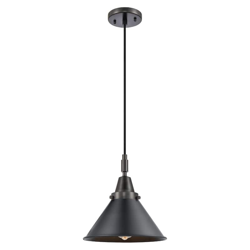 Innovations Lighting Downtown Urban - Caden Briarcliff - 1 Light 10" Cord Hung Mini Pendant - Matte Black Shade/Matte Black