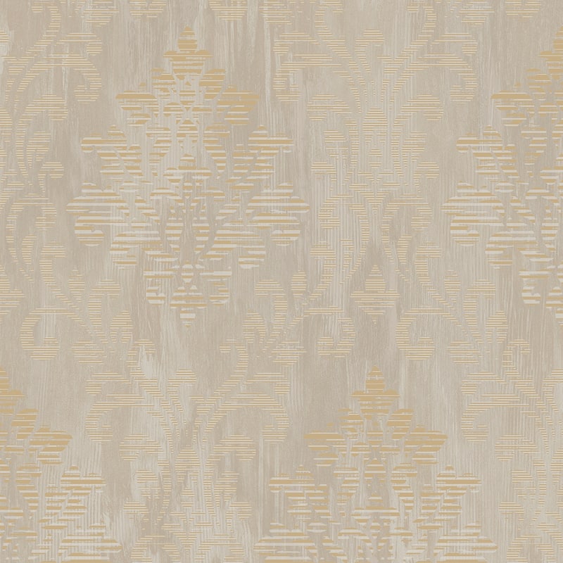 Galerie Wallcoverings Metallic FX Modern Damask Non-woven Metallic Finish Wallpaper Roll - 33 feet x 21 inches - Yellow