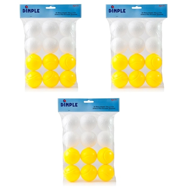 Dimple Kids Plastic Toy Balls, Power-Pro Baseball Pitching Machine Balls (36 Pieces)