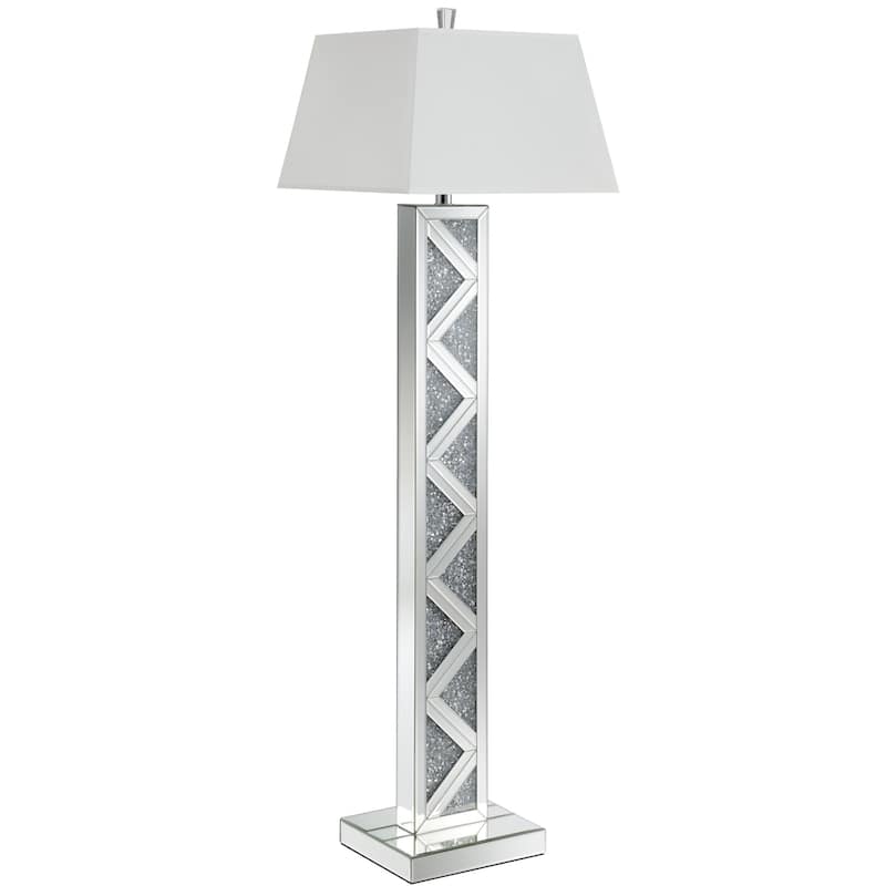 Glamorous Modern Crystal Designed Mirrored Floor Lamp