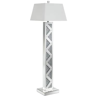 Glamorous Modern Crystal Designed Mirrored Floor Lamp