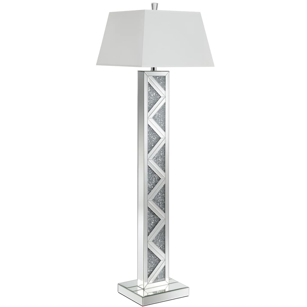 Glamorous Modern Crystal Designed Mirrored Floor Lamp