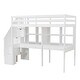 preview thumbnail 26 of 36, Solid Wood Loft Bed Frame with Storage Staircase and Double Desks and Shelves,Twin Size