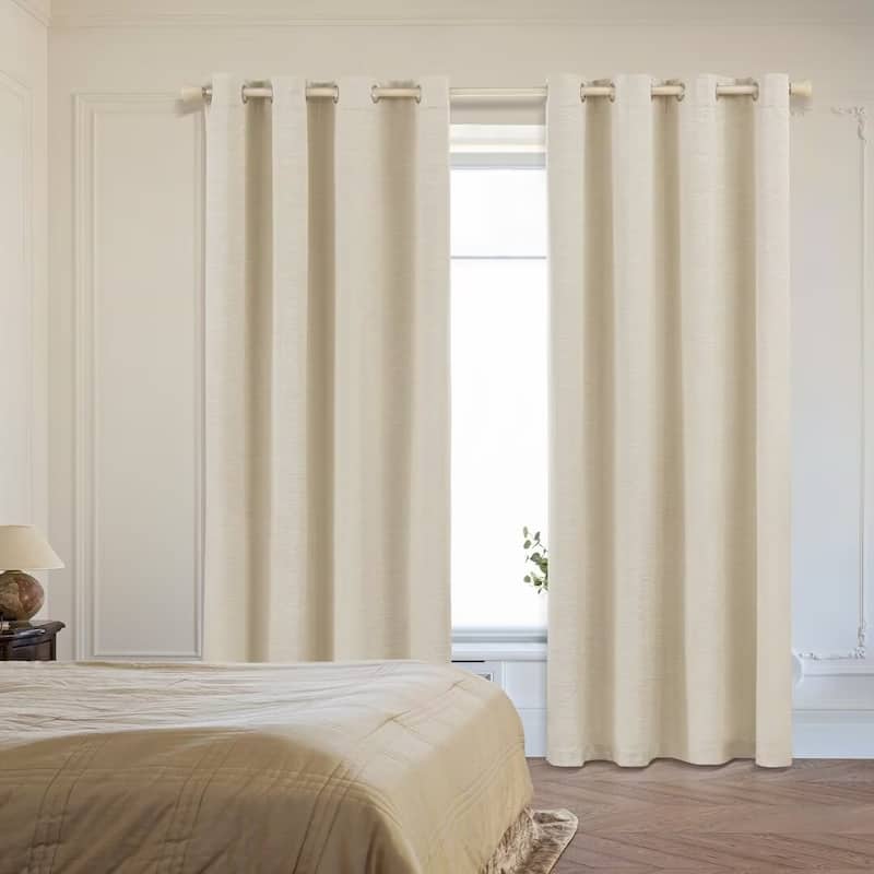 Blackout Cotton Blend Grommet Curtain Pair (2 panels)
