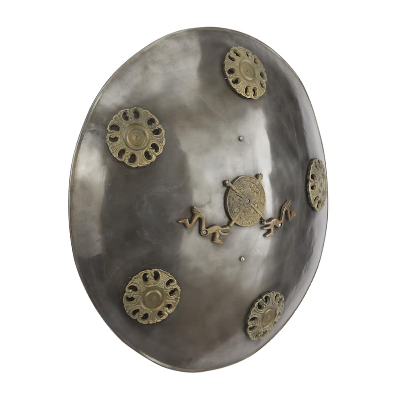 Metal Shield Wall Decor - Gray - Roche River Decor