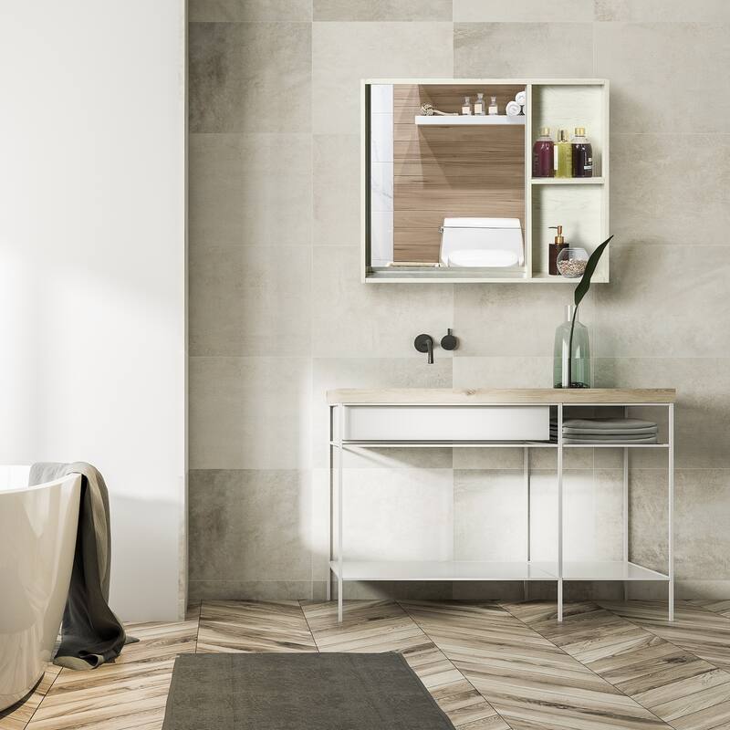 kleankin 31.5" x 25.5" Bathroom Medicine Cabinet with Mirror