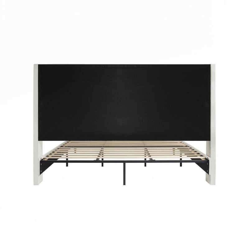 High Headboard Upholstered Platform Bed No Box Spring Needed
