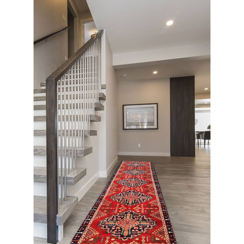 ECARPETGALLERY Hand-knotted Konya Anatolian Red Wool Rug - 3'7 x 14'9