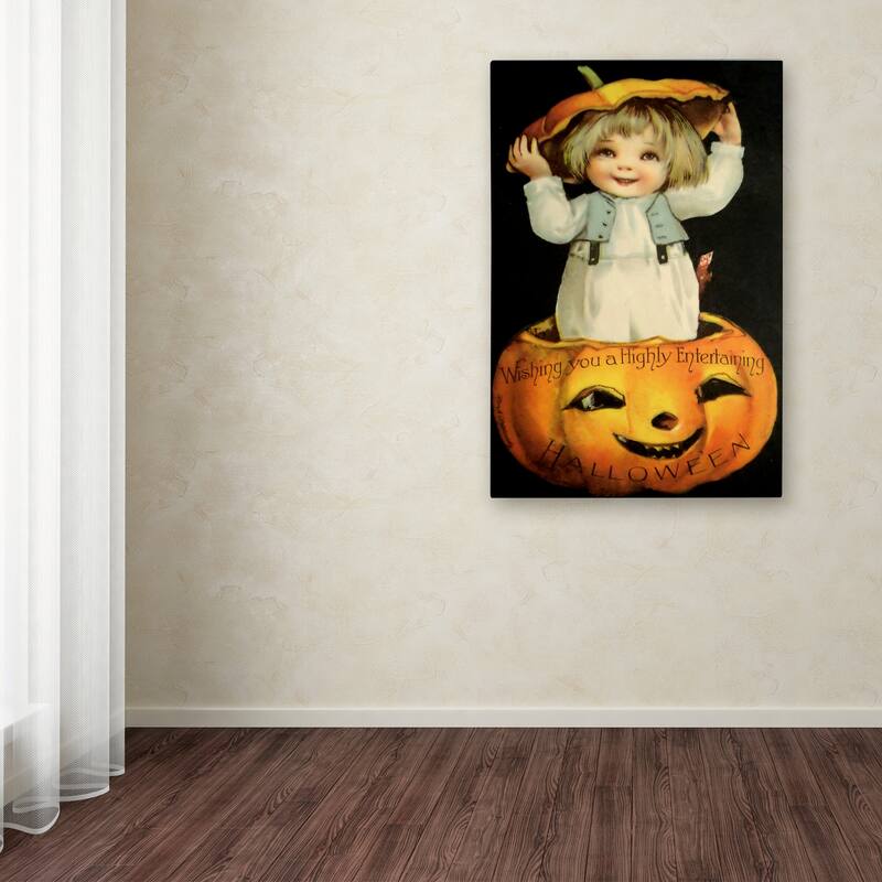 Vintage Apple Collection 'Halloween Pumpkin Head Child' Canvas Art