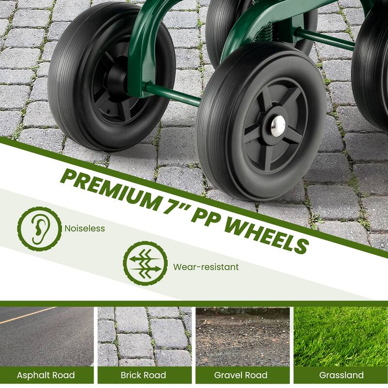 Costway Rolling Garden Cart Heavy Duty Workseat with 360° Swivel Seat - See Details