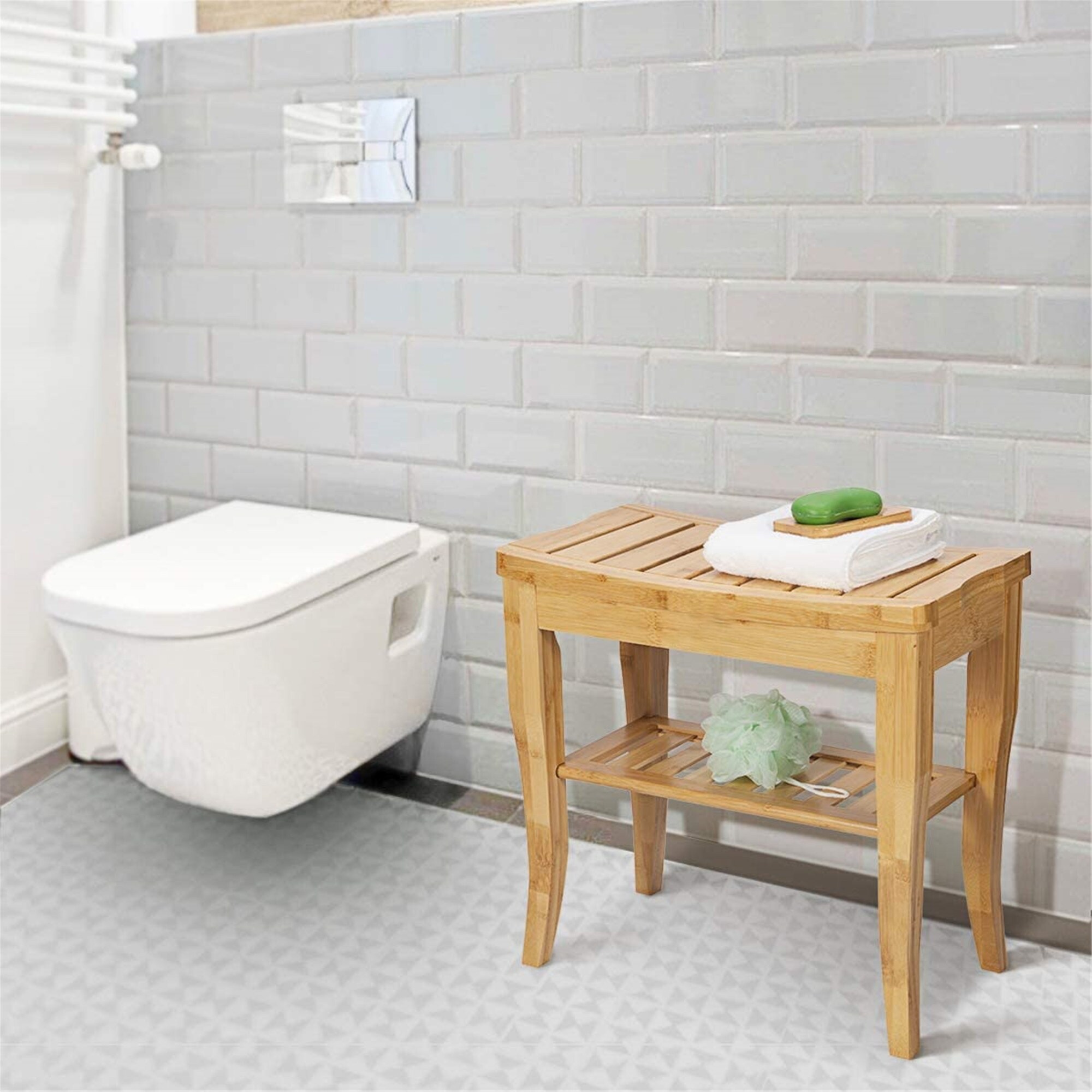 Shop Bamboo Shower Bench Shower Seat Shower Stool With Storage Shelf Shower Spa Chair For Indoor Or Outdoor Overstock 32006693