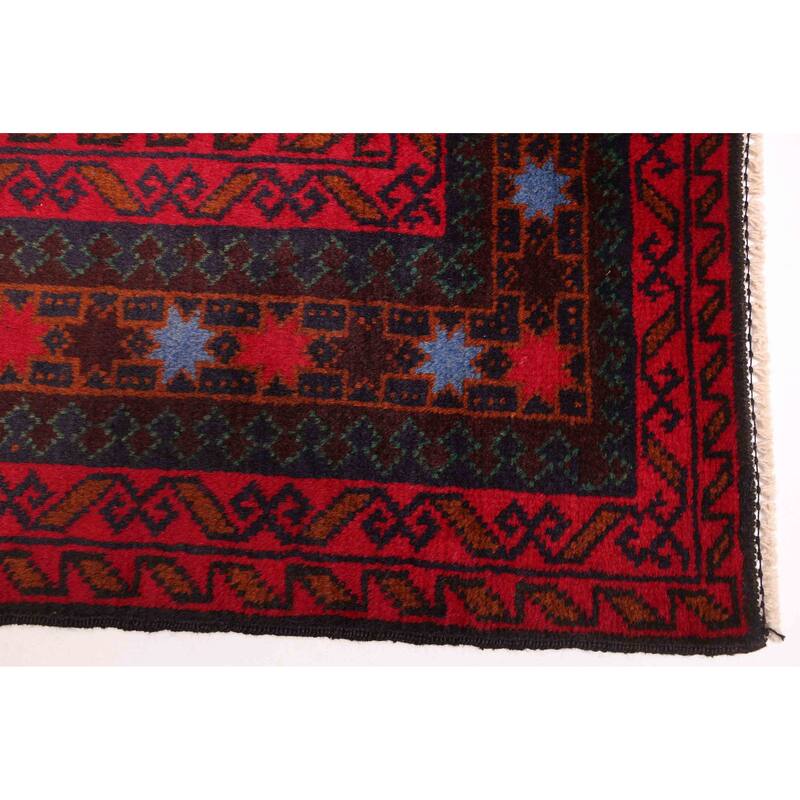 ECARPETGALLERY Hand-knotted Teimani Red Wool Rug - 3'3 x 6'6