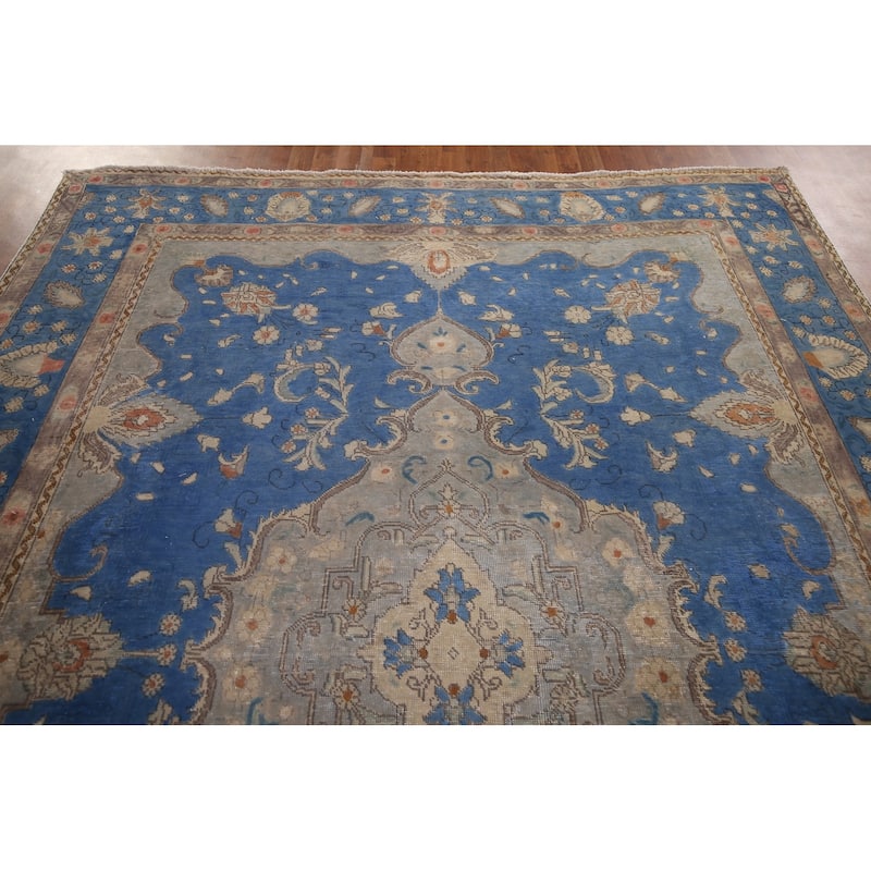 Over-Dyed Distressed Tabriz Persian Vintage Hand-Knotted Wool Carpet - 8'2" x 10'8"