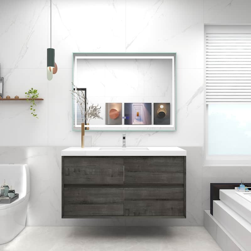 Selina 48" Wall Mounted Vanity with Single Sink - 48