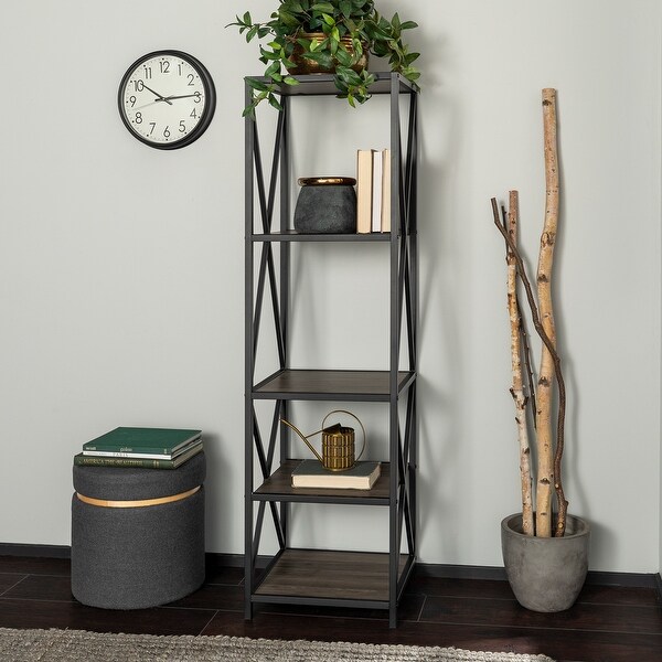 Carbon Loft Hattie X-frame Tower Bookshelf. Opens flyout.