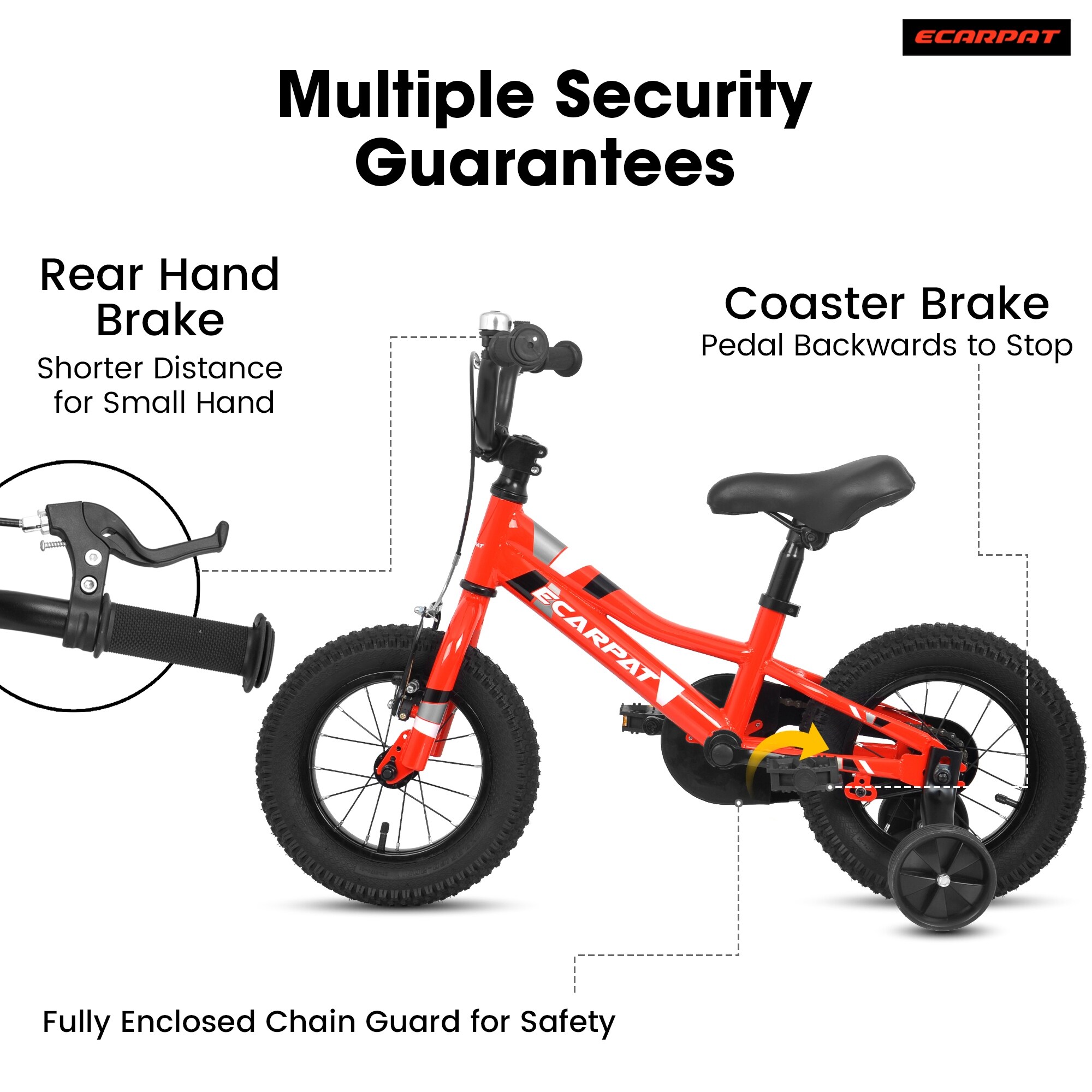 18-Inch Kids Bike with Enclosed Chain Guard, Coaster Brake