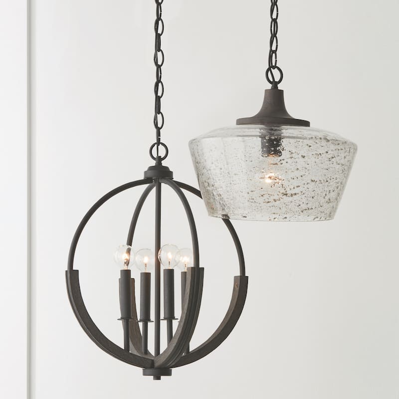 Clive 1-light Carbon Grey & Black Iron Pendant