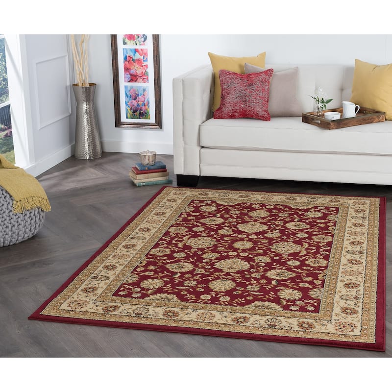 Rhythm Transitional Floral Indoor Area Rug - 7'6'' x 9'10'' - Red