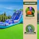 XJUMP Tropical Deep Sea 19' Dual Lane Side Loader Water Slide with Pool, for Kids and Adults, Commercial Grade (Blower Included)