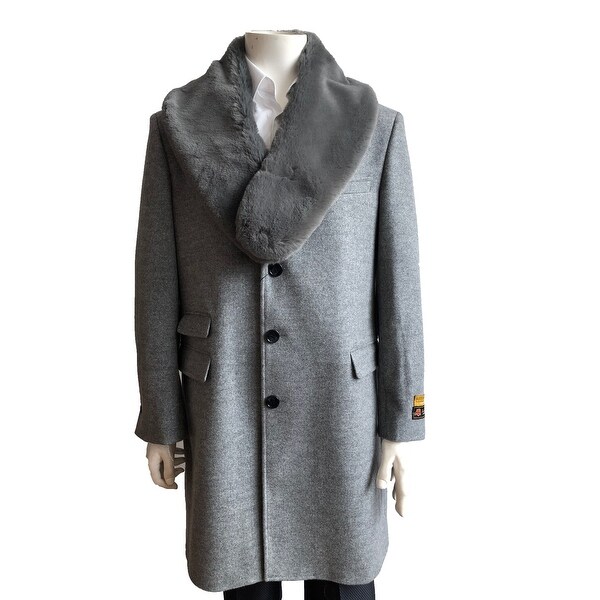 pea coat with fur collar mens