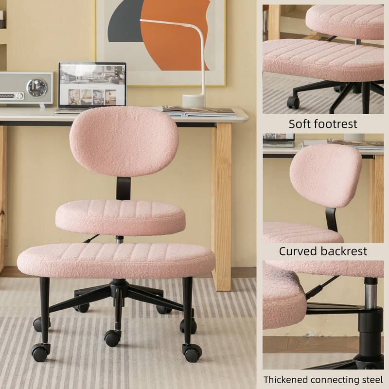 Ergonomic Office Chair-Multi-Position Cross Legged Design, Swivel Desk Chair with Back Support & Rolling Base