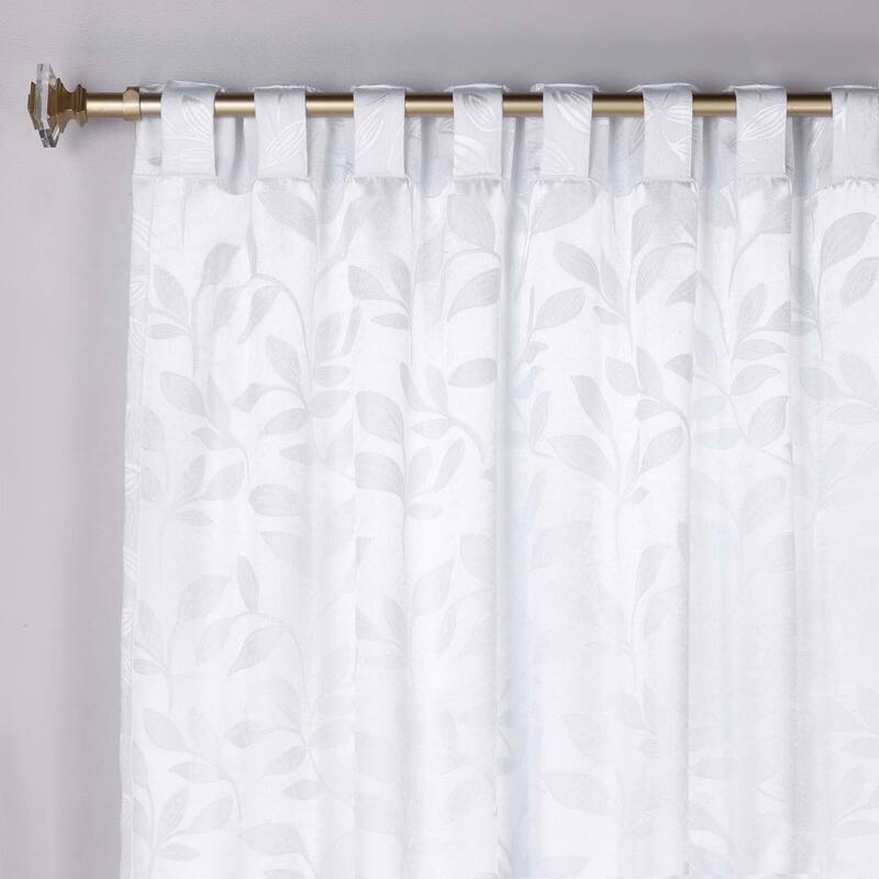 Superior Leaves Machine Washable Room Darkening Curtains with Back Tabs, Set of 2