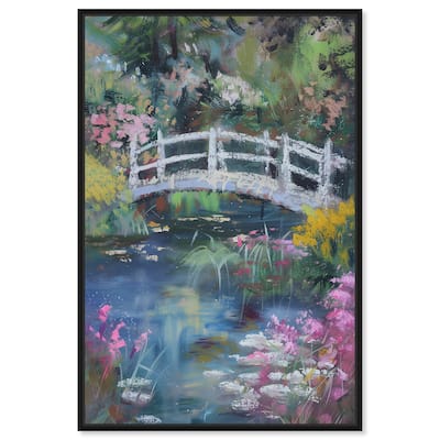 Art Remedy Hidden Garden Framed Impressionism 1 Piece Canvas Wall Art /Monet And Van Gogh Inspired Art