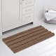 preview thumbnail 2 of 9, Subrtex Non-slip Bathroom Rugs Chenille Soft Striped Plush Bath Mat