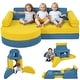 preview thumbnail 1 of 7, Kids Play Couch, 14 Piece Kids Couch, Child Sectional Sofa for Playing, Sitting & Sleeping, Convertible Foam Floor Cushions Yellow