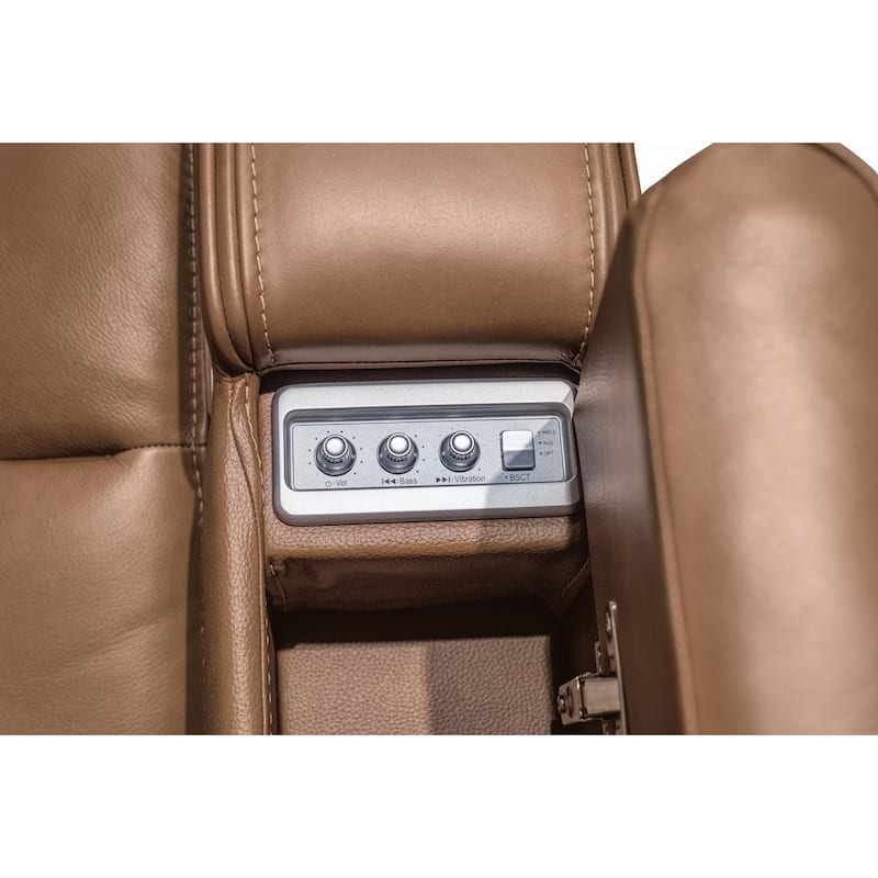 Signature Design by Ashley Guru Brown Power Recliner with Audio Seating
