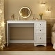 preview thumbnail 7 of 6, 48" White Computer Desk with 3 Drawers, Modern Writing Desk with Storage for Home Office or Study