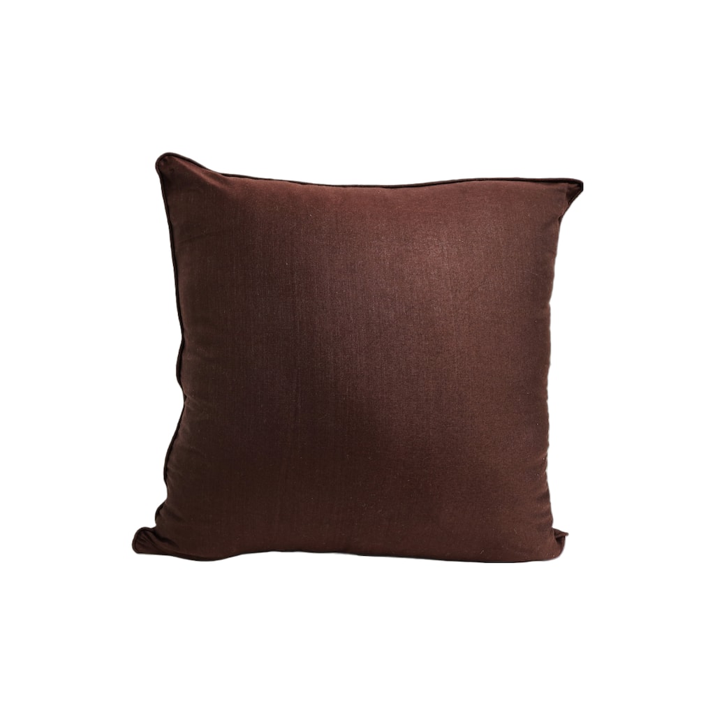 Home&Manor Premium Silk Throw Pillow 18" Brown