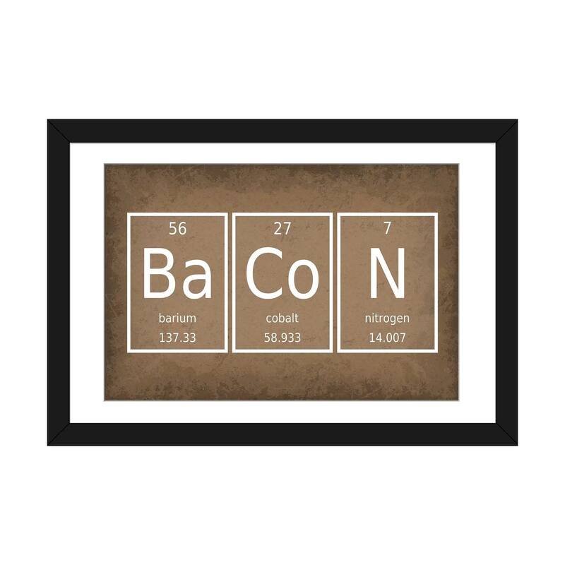 iCanvas "Bacon" by GetYourNerdOn - Black - 24x32x1