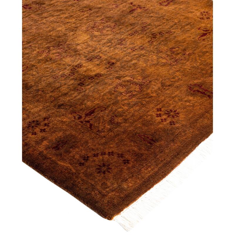 Overdyed One-of-a-Kind Hand-Knotted Area Rug - Gold - 3' 2" x 14' 1"