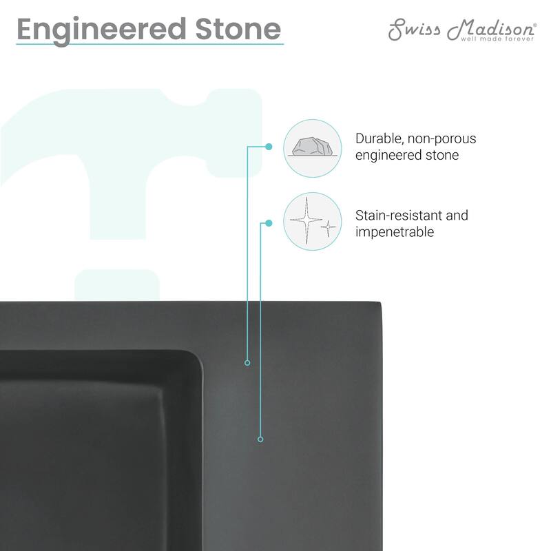 Swiss Madison SM-WS355 Delice 24" Rectangular Stone Composite Wall