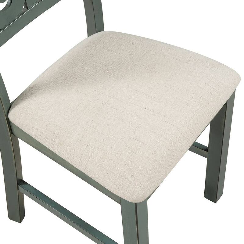 5 PCS Round Dining Table Set for 4 with Fabric Chairs