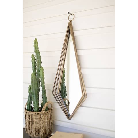 Antique Brass Mirror Tall Diamond Adds a Stylish Touch to Your Area - 14" x 34"t