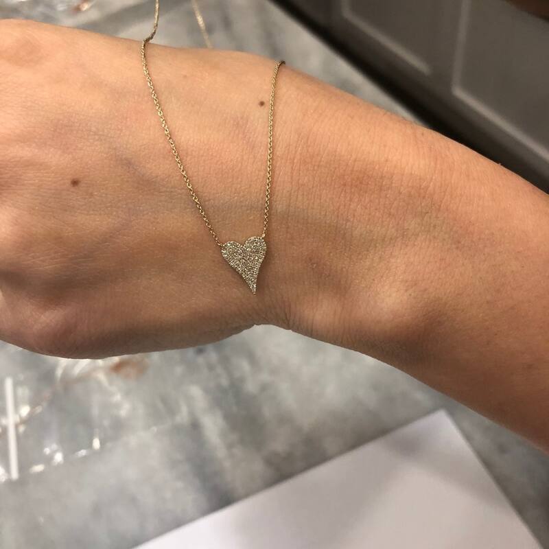 Joelle Collection Joelle Collection Diamond Pave Heart Pendant Necklace 1/5 ct.14K White Gold