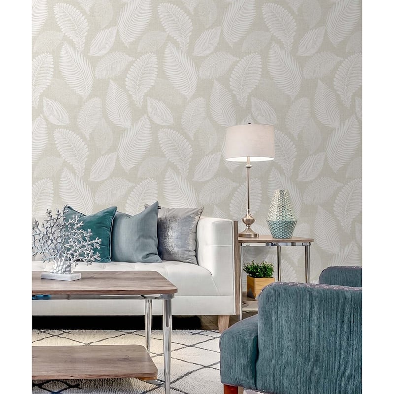 Seabrook Designs Tossed Leaves Nonwoven Unpasted Wallpaper