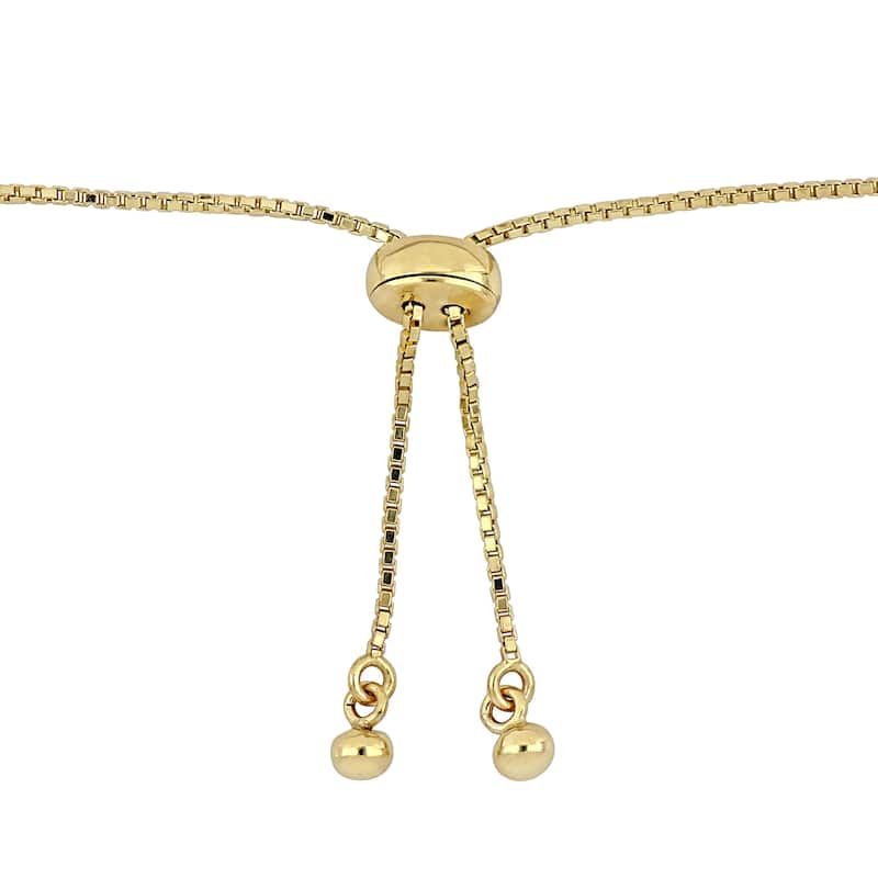 Miadora 3/5ct TW Diamond Adjustable Bolo Bracelet 14k Yellow Gold