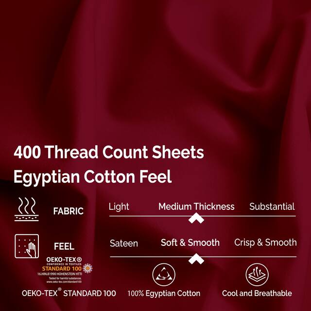 Egyptian Cotton 400 Thread Count Solid Bed Sheet Set by Superior