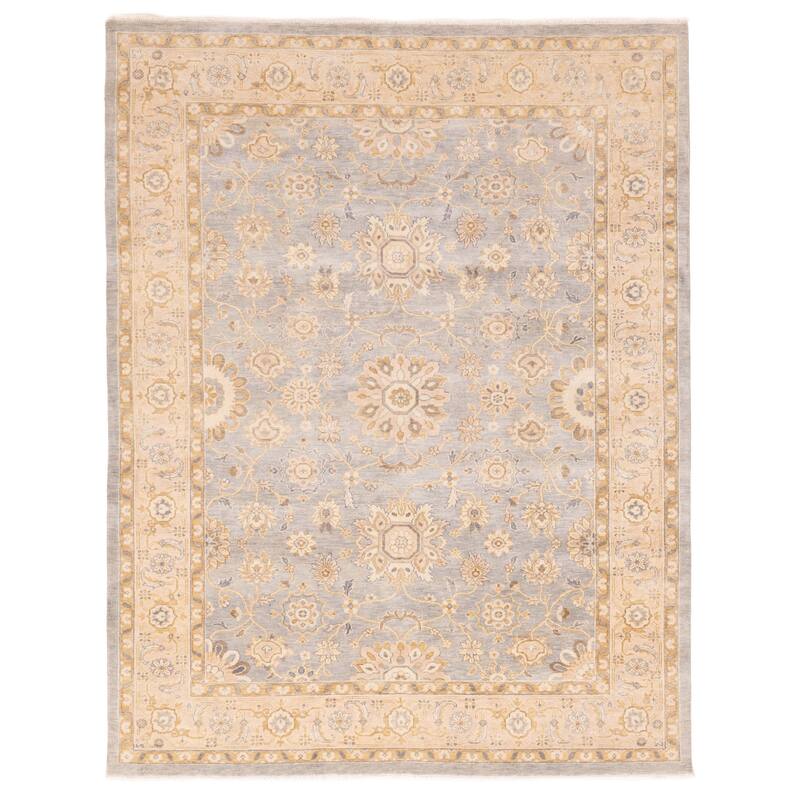 ECARPETGALLERY Hand-knotted Finest Oushak Light Denim Blue Wool Rug - 7'10 x 9'11