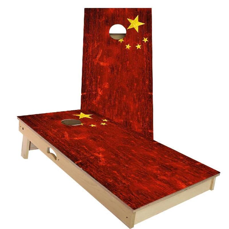 China Flag Outdoor Cornhole Board Set - Backyard 2x4 - NO Accessories