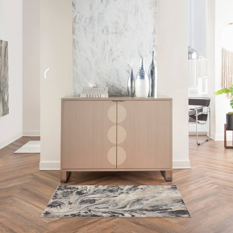 Inspire Me Home Decor Neutral Modern Abstract Area Rug - 2'2"X3'9" - Multicolor