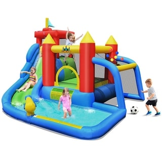 Costway Inflatable Bouncer Water Slide Bounce House Splash Pool - See Details