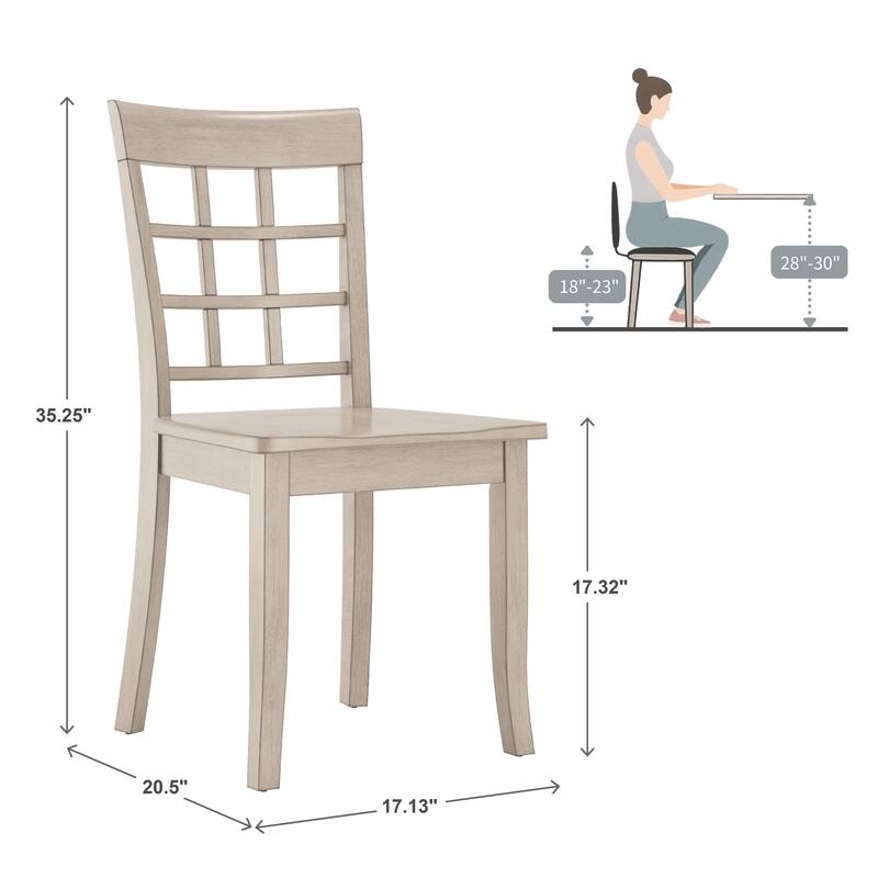 Wilmington II Round Pedestal Base Antique White 5-Piece Dining Set by iNSPIRE Q Classic