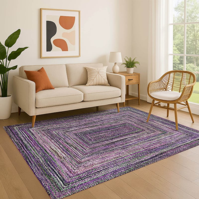 Premium Washable Super Soft Modern Dimensions Mayfield Rug - Purple - 10' x 14'