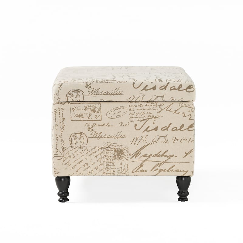 Flip Top Upholstered Storage Bench Ottoman for Bedroom or Living Room