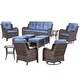 preview thumbnail 92 of 91, Outdoor Patio Furniture Set Brown Wicker Patio Conversation Seating Sets